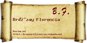 Brázay Florencia névjegykártya